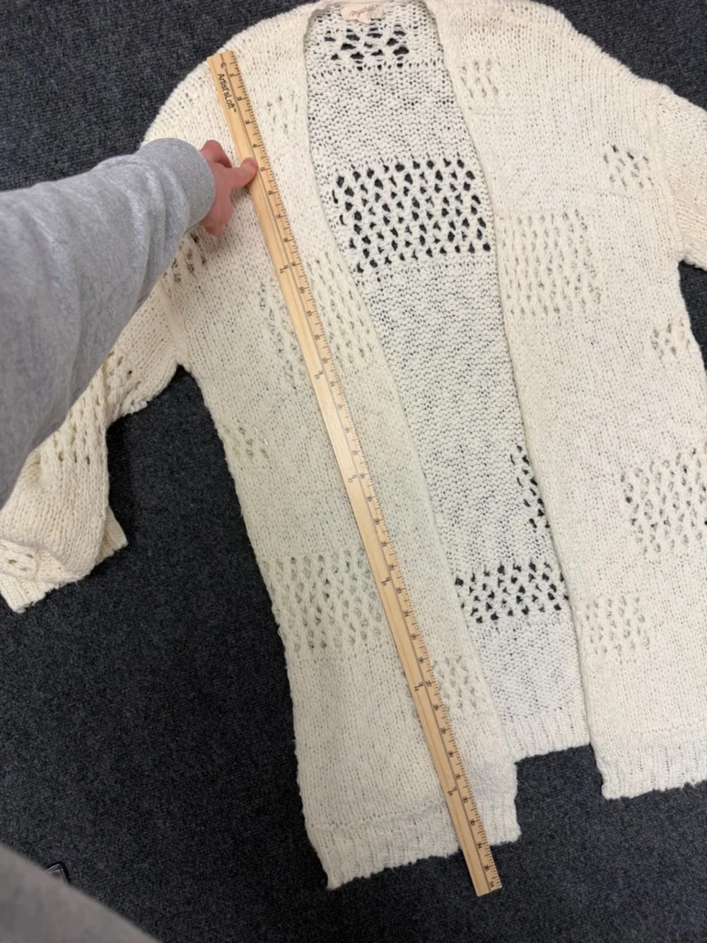 Y2K Cream‎ Knit Cardigan Lightweight Womens Sweater Minimalist